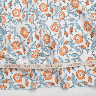 Winter Trumpet Vines | Indian Block Prints: Cottage by Fableism Supply Co. (¼ Yard) - Emmaline Bags Inc. - Fabric