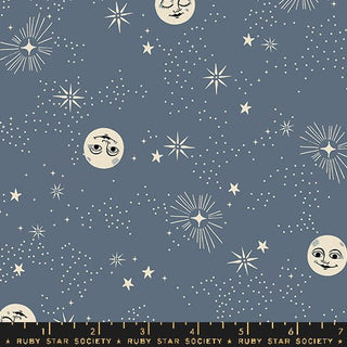 Wise Moons in Grey // Good Spirits by Ruby Star Society (1/4 yard) - Emmaline Bags Inc.