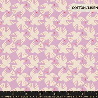 Wisteria Flock Yeah (Linen) | LoFi Linens by Ruby Star Society (¼ Yard) - Emmaline Bags Inc.-Fabric