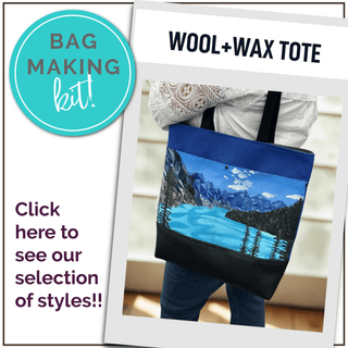 Wool+Wax Tote | Bag Making Kit | Moraine Lake Panel (Pattern Included) - Emmaline Bags Inc.-Bag Kit