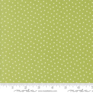 X's in Light Green // Coriander Colors for Moda (1/4 yard) - Emmaline Bags Inc.