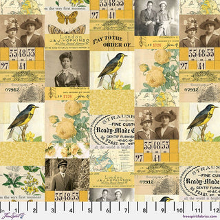 Yellow Collage // Tim Holtz Eclectic Elements - Palette - (1/4 yard) - Emmaline Bags Inc.