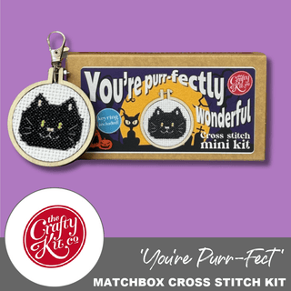 'You're Purr - Fect' | Mini Matchbox Cross Stitch Kit - Emmaline Bags Inc. - Sewing Supplies & Notions