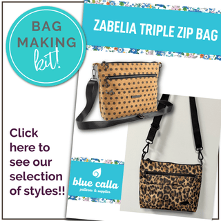 Zabelia Triple Zip Bag - Complete Bag Making Kit - Emmaline Bags Inc.