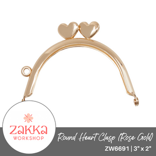 Zakka | Round Heart Clasp  (3" x 2")