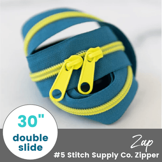 Zap | 30" Nylon Coil Zipper | *Size #5* with Two Pulls - Emmaline Bags Inc.-Bag Zippers