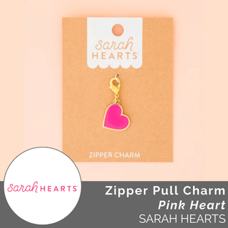 Zipper Charm: Pink Heart - Emmaline Bags Inc.