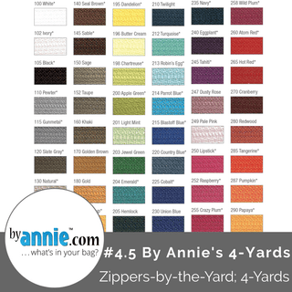 #4.5 By Annie's Zippers-by-the-Yard - 4 Yards - Emmaline Bags Inc.