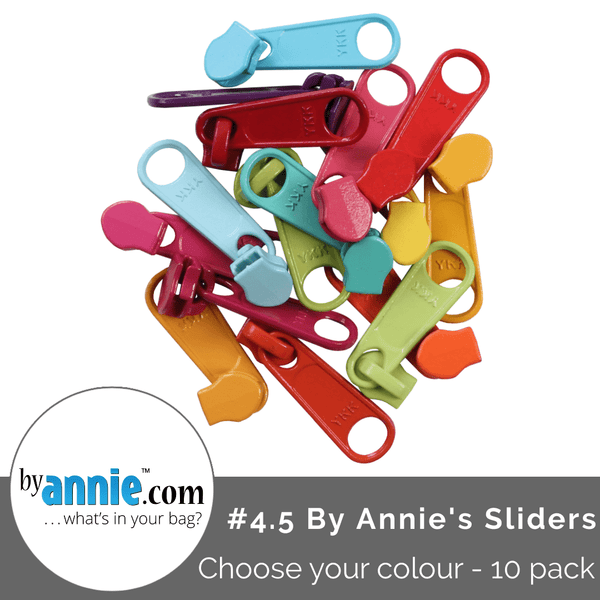 #4.5 ByAnnie Zipper Sliders - 10 pack - Assorted Colours to choose from - Emmaline Bags Inc.