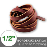 Leather Bag Strap/Belt: Bordeaux Latigo (5-6 oz,  60 to 70" Long) - 1 Strap