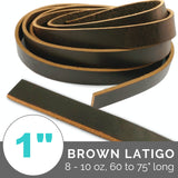 Leather Bag Strap/Belt: Brown Latigo (8-10 oz,  60 to 75" Long) - 1 Strap