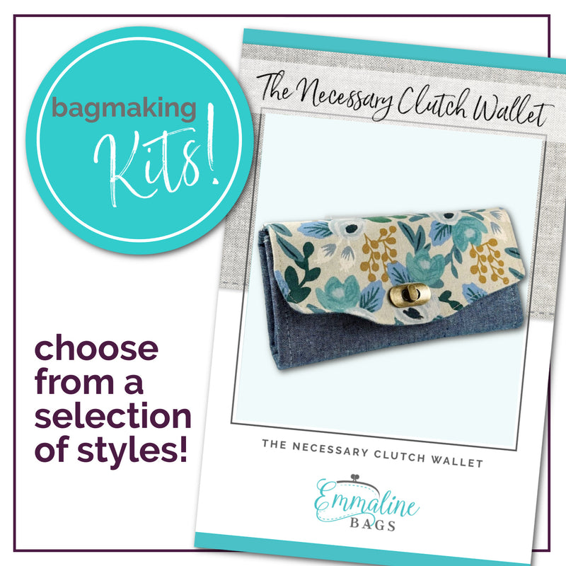 Necessary Clutch Wallet - COMPLETE KIT, Including Pattern, Lock & Fabric.