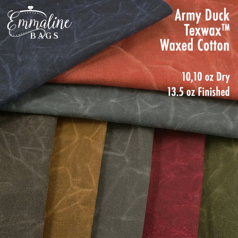 Army Duck Waxed Canvas - 13.5 oz/square yard - TexWax™ Finish - Emmaline Bags Inc.
