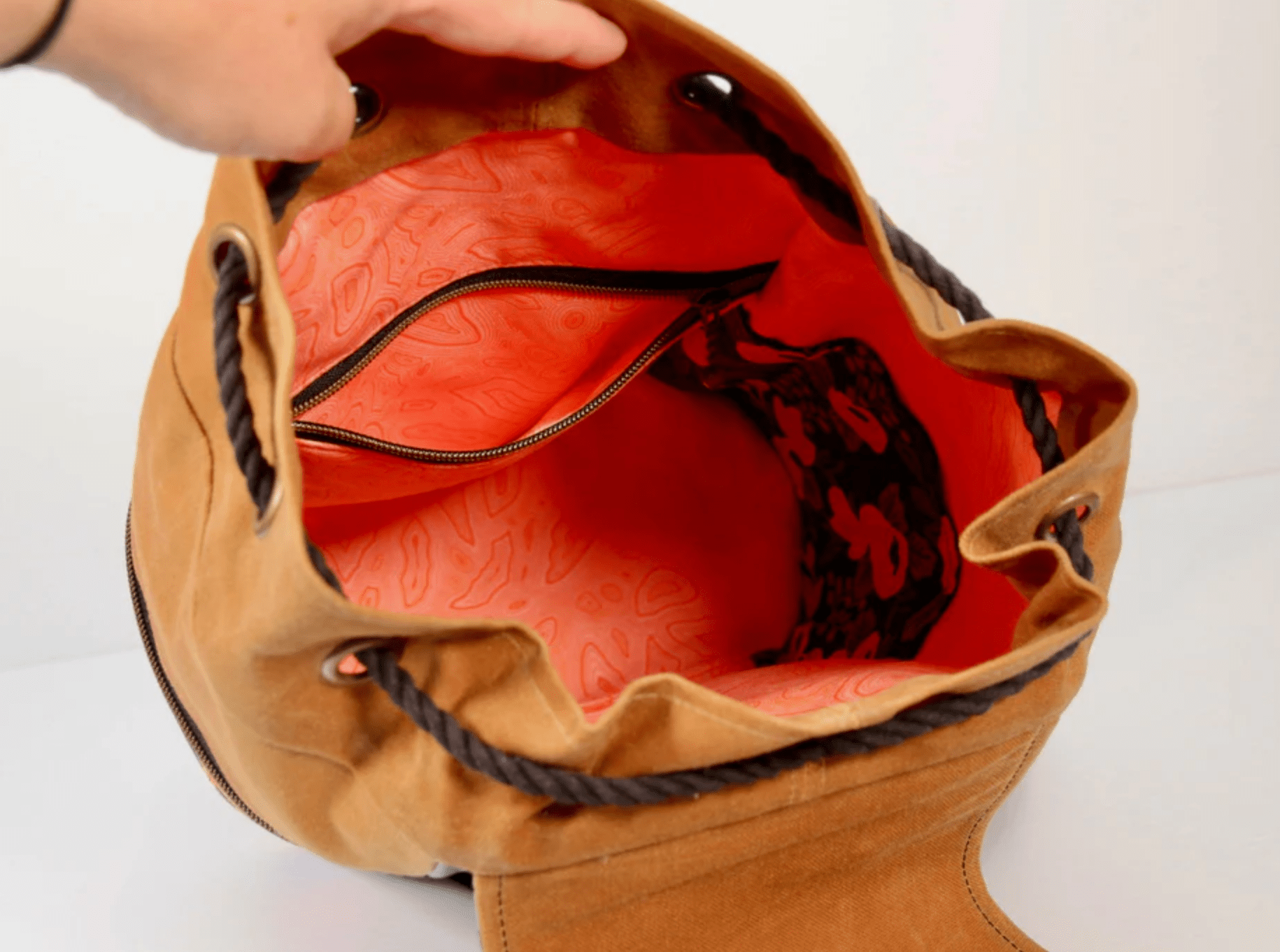 Bee Balm Waxed Canvas Backpack by Blue Calla Sewing Patterns Printed Paper Pattern Emmaline Bags Inc