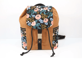 Bee Balm Waxed Canvas Backpack by Blue Calla Sewing Patterns (Printed Paper Pattern) - Emmaline Bags Inc.
