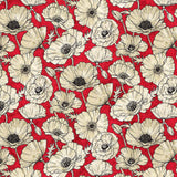 Beige Poppies on Red • Stonehenge Oh Canada 11 by Northcott Studio (1/4 yard) - Emmaline Bags Inc.
