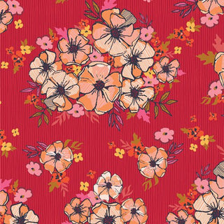Blooming Burst SUNSET // The Flower Fields for Art Gallery Fabrics - (1/4 yard) - Emmaline Bags Inc.