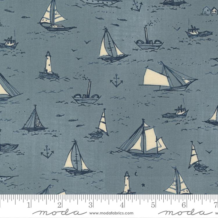 Boats in Sky // To The Sea for Moda (1/4 yard) - Emmaline Bags Inc.