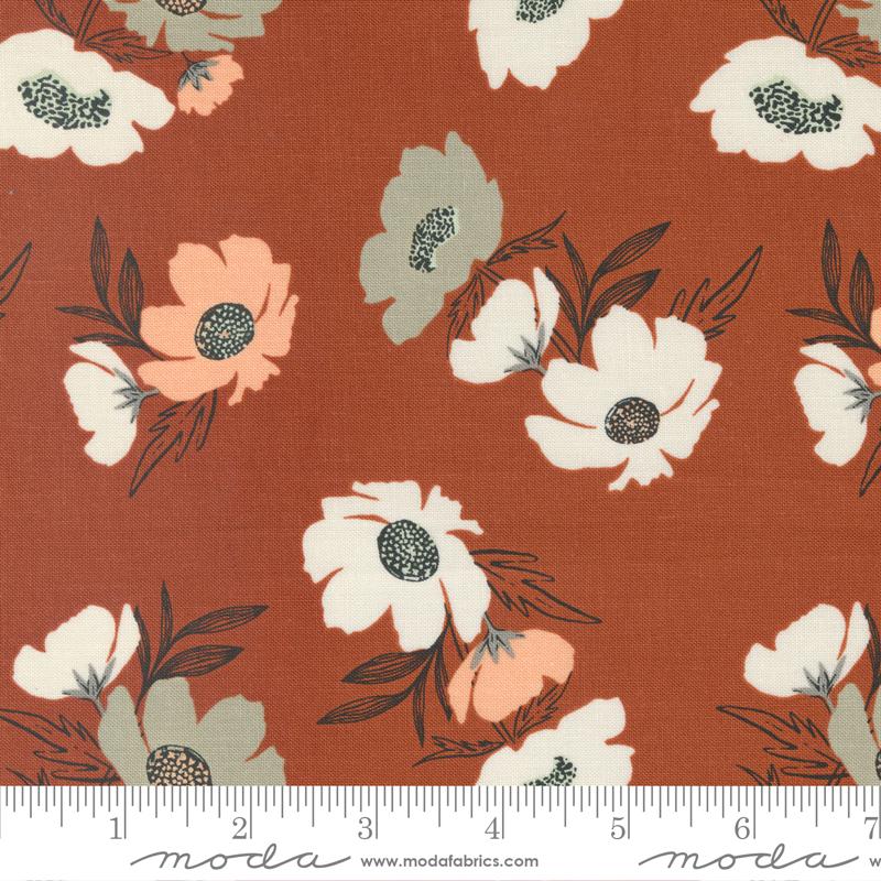 Bold Bloom in Rust // Woodland & Wildflowers for Moda (1/4 yard) - Emmaline Bags Inc.