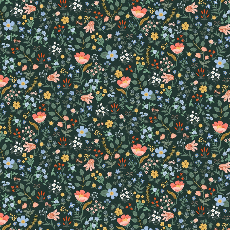 Bramble Fields in Hunter Navy • Curio by Rifle Paper for Cotton & Steel (1/4 yard) - Emmaline Bags Inc.