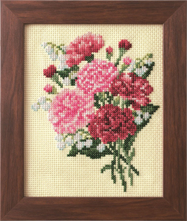 Carnation and Lily of the Valley Cross Stitch Kit - Emmaline Bags Inc.