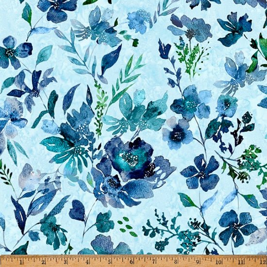 Cerulean Bouquet // Step Into Spring by Hoffman (1/4 yard) - Emmaline Bags Inc.