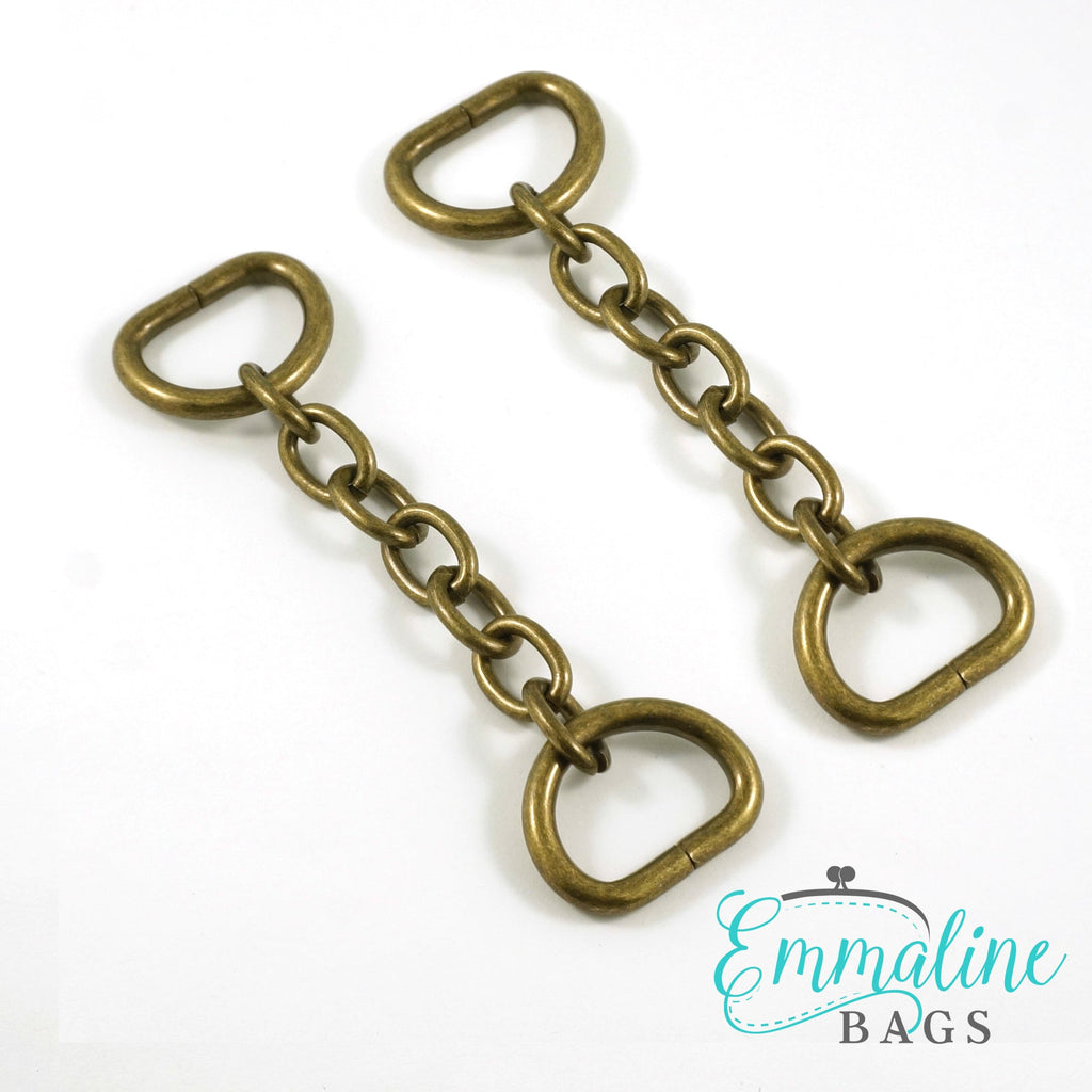 Double Cord Lock - Antique Brass Finish (2 Pack) - Emmaline Bags Inc.