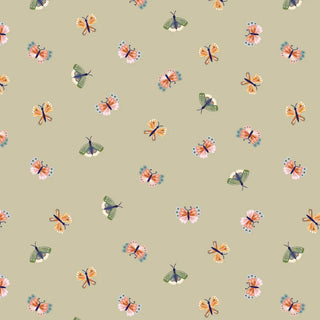 Cheery Butterflies in Green • Hide & Seek by Poppie Cotton (1/4 yard) - Emmaline Bags Inc.