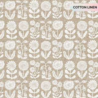 Cotton Linen - White Stems // In the Dawn for FIGO (1/4 yard) - Emmaline Bags Inc.