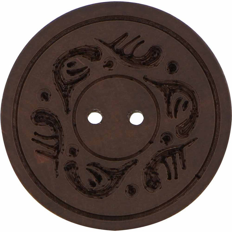 Dark Brown 2 hole buttons - 34 mm (1 3/8″) // (2 per card) - Emmaline Bags Inc.
