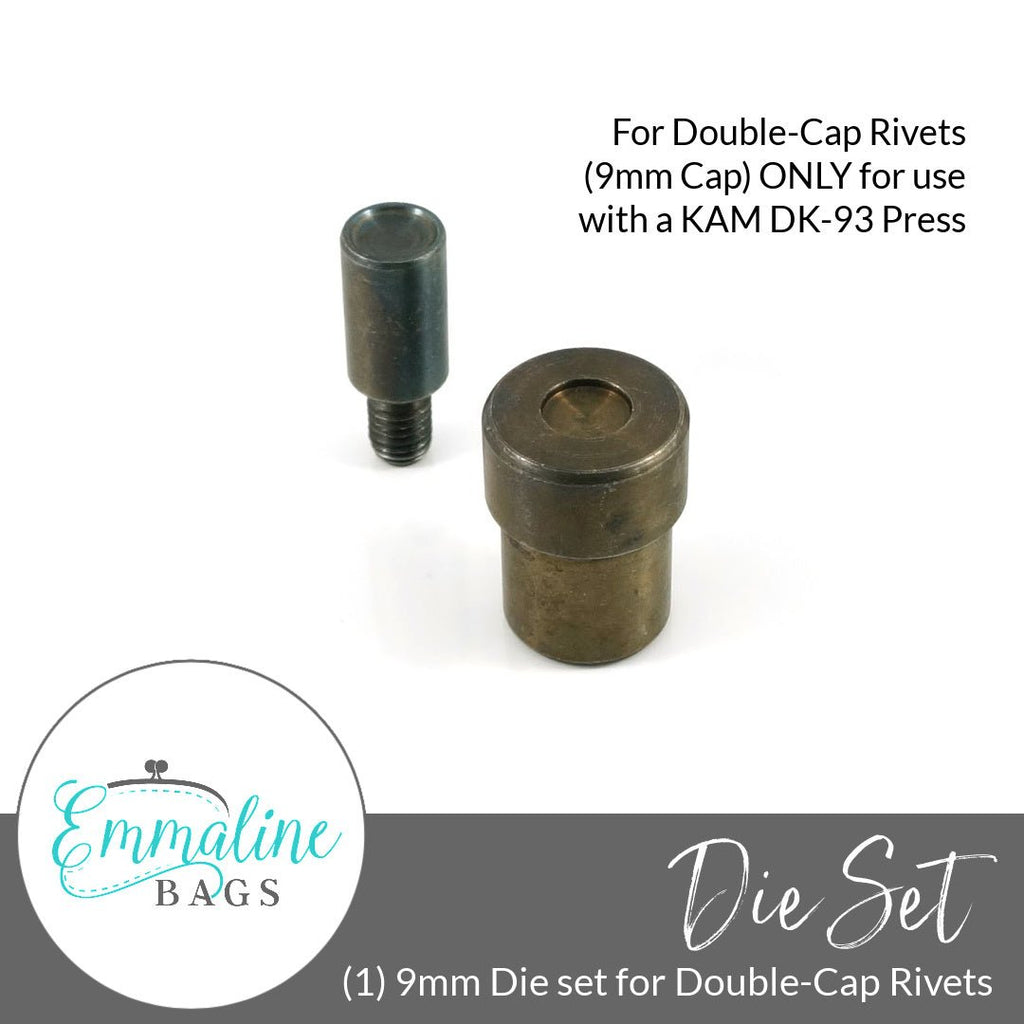 Die Set: Double-Cap Rivets (9mm Cap) ONLY for KAM DK-93 Press ...