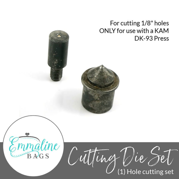 Die Set: Hole Cutter (1/8" or 3mm) ONLY for KAM DK-93 Press - Emmaline Bags Inc.