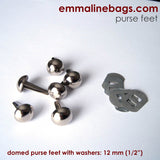DOMED Purse Feet: 1/2" (12 mm) (6 Pack) - Emmaline Bags Inc.