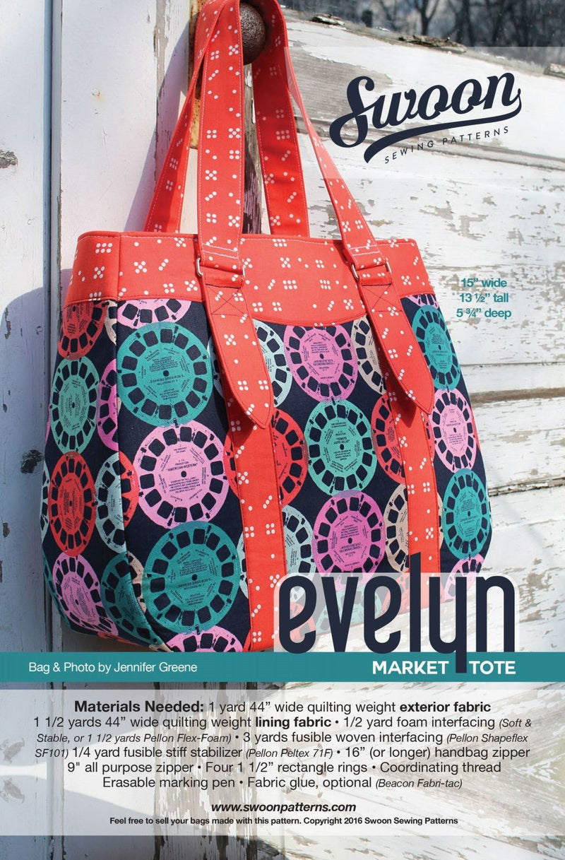 Evelyn Market Tote by Swoon Sewing Patterns (Printed Paper Pattern) - Emmaline Bags Inc.
