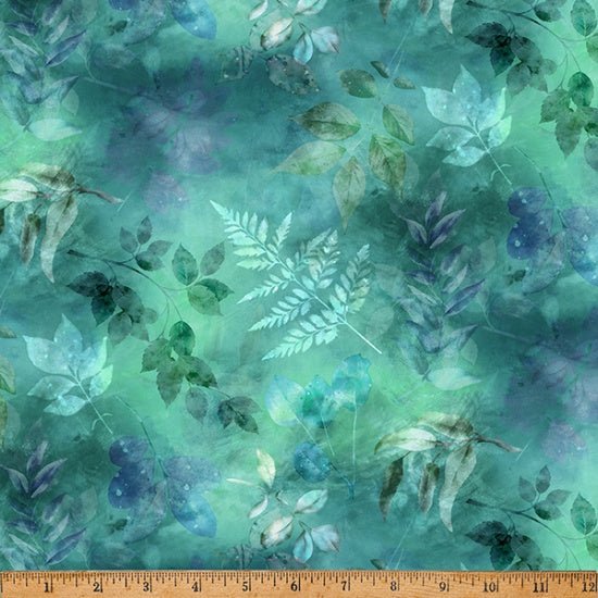 Ferns & Leaves in CHAMOMILE // Dandelion Wishes by Hoffman (1/4 yard) - Emmaline Bags Inc.