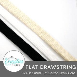 Flat Cotton Drawstring (Per 1 Yard) - Emmaline Bags Inc.