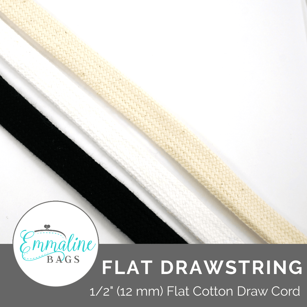 Drawstring Sto Per Flat Cotton Drawstring (Per 1 Yard) - Emmaline Bags Inc.