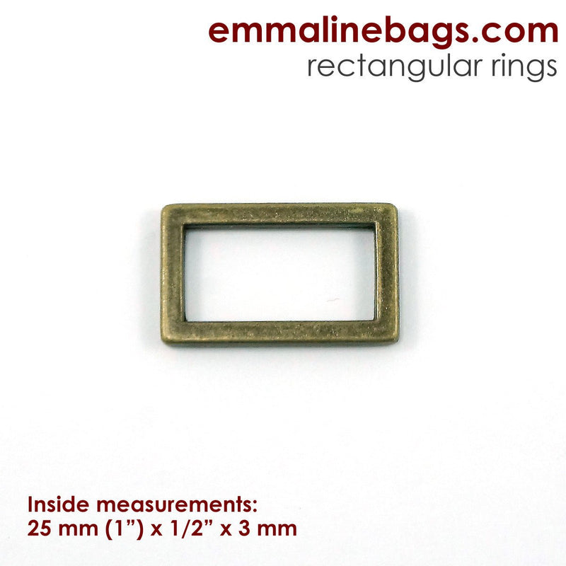 Flat Rectangular Rings 4 Pack Emmaline Bags Inc