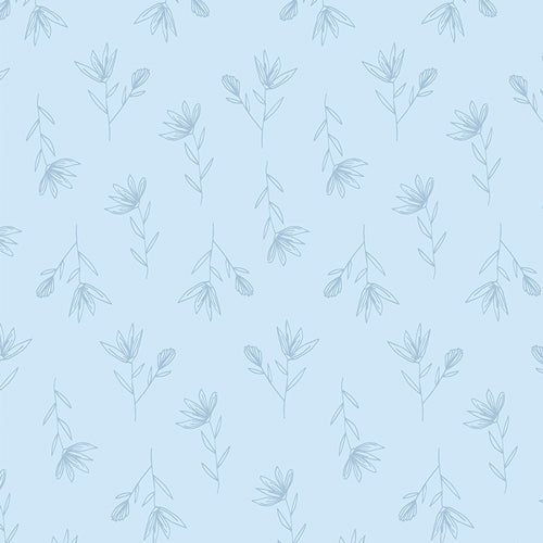 Flora Cascade Cool // True Blue by Maureen Cracknell for Art Gallery Fabrics - (1/4 yard) - Emmaline Bags Inc.