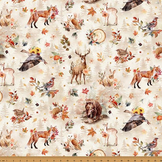 Floral Animals on PAPYRUS // Woodsy and Whimsy by Hoffman (1/4 yard) - Emmaline Bags Inc.