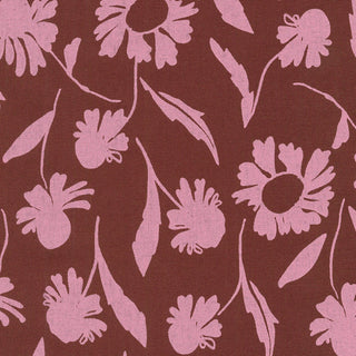 Floral Bordeaux | Linen/Cotton // Riverbend for Robert Kaufman - Emmaline Bags Inc.