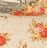 Floral Vintage Machines (Linen Like) • (1/4 yard) - Emmaline Bags Inc.