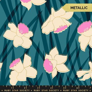 Galaxy Daffodils (Metallic) • Reverie by Ruby Star Society for Moda (1/4 yard) - Emmaline Bags Inc.