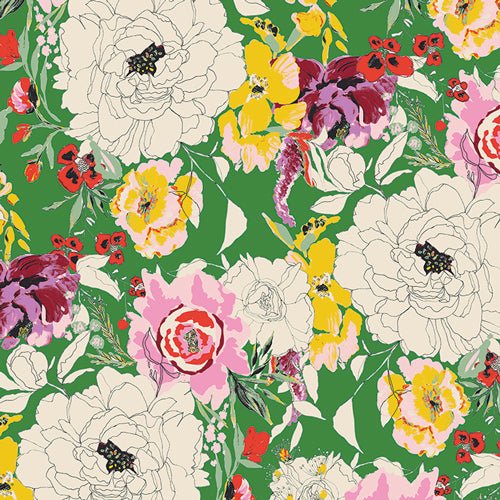 Garden Vivid // Charlotte by Bari J for Art Gallery Fabrics - (1/4 yard) - Emmaline Bags Inc.