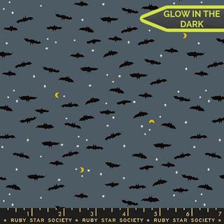 Ghostly Bats (Glow in the Dark!) • Tiny Frights by Ruby Star Society for Moda (1/4 yard) - Emmaline Bags Inc.