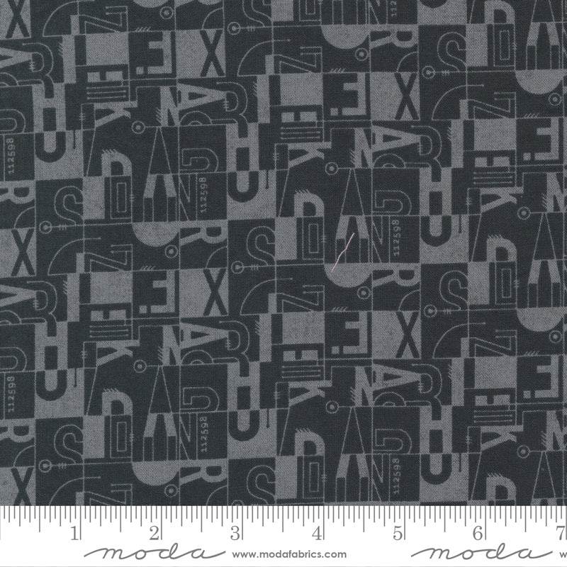 Grey Dress Text and Words // Date Night for Moda (1/4 yard) - Emmaline Bags Inc.