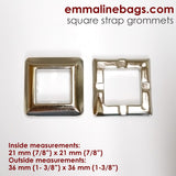Grommets: Square in Nickel (4 Pack) - Emmaline Bags Inc.