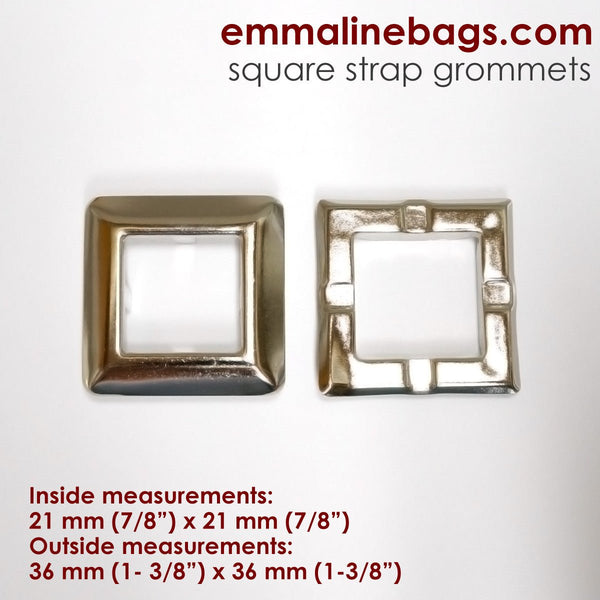 Grommets: Square in Nickel (4 Pack) - Emmaline Bags Inc.