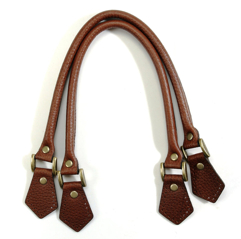 Handbag & Tote Bag Handles: 18.2" Embossed Rolled Leather (1 Pair) - Emmaline Bags Inc.