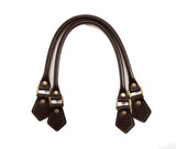 Handbag & Tote Bag Handles: 18.8" Rolled Leather (1 Pair) - With Riveted Tabs. - Emmaline Bags Inc.